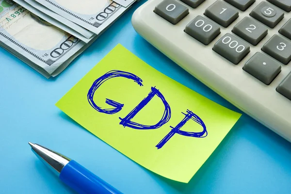 손으로 Gdp 총생산에 개념적 — 스톡 사진