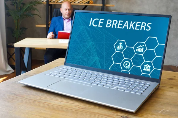 Ice Breakers Inskription Datorn — Stockfoto