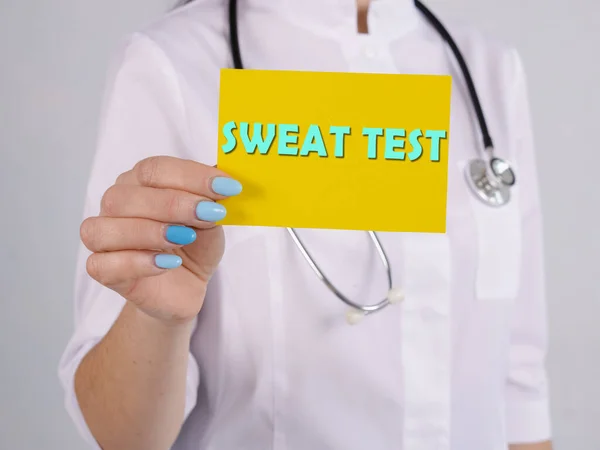 带短语的Sweat测试的医学概念 — 图库照片