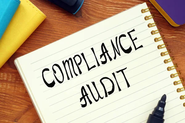 Compliance Audit Fråga Markerar Inskription Papperet — Stockfoto