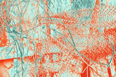 Tasarım için soyut kırmızı, turuncu, celadon ve aquamarine renk arkaplanı.