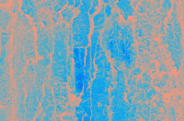 Tasarım için kopya alanı olan soyut mercan ve mavi renk dokusu arkaplanı.