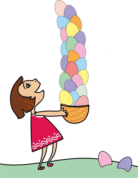 sepet yumurta ile dolu olan kız