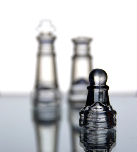 Several glass chess pieces — Stock Photo, Image