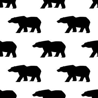 Kutup ayısı çizimleri, kusursuz desen, vektör illüstrasyonu