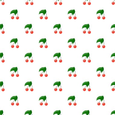 Yeşil yapraklı kırmızı kiraz, pürüzsüz desen