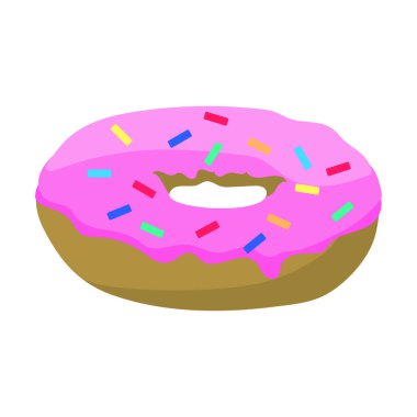 Cilalı renkli çörek, vektör illüstrasyonu