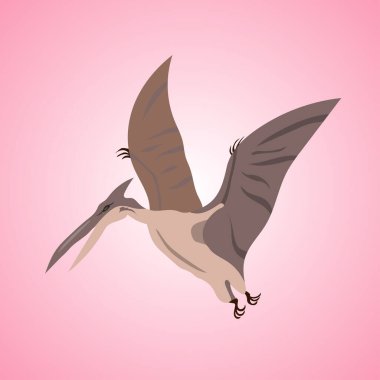 Mavi gökyüzünün arka planında bir kuşun vektör çizimi