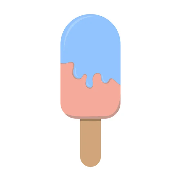 Icône Crème Glacée Dessin Animé Illustration Vectorielle Popsicle Isolé Sur — Image vectorielle