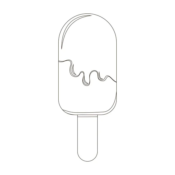 Икона Мороженого Контурная Иллюстрация Векторных Иконок Шоколадного Мороженого Паутины — стоковый вектор