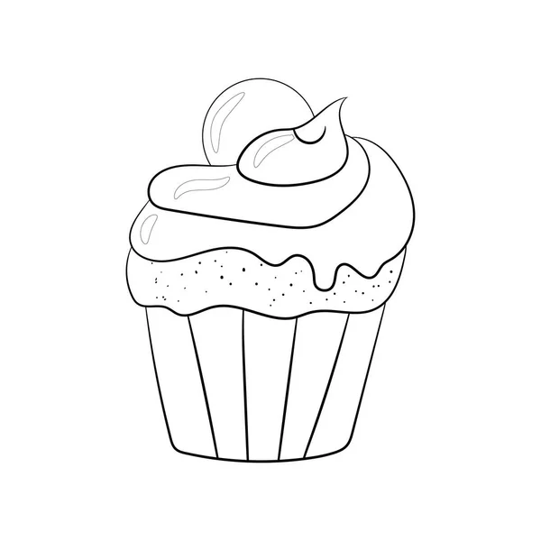 Cupcake Met Chocoladecrème Slagroom Zag — Stockvector