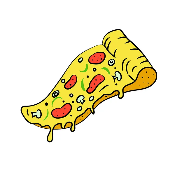 Çizgi film pizzasının vektör çizimi