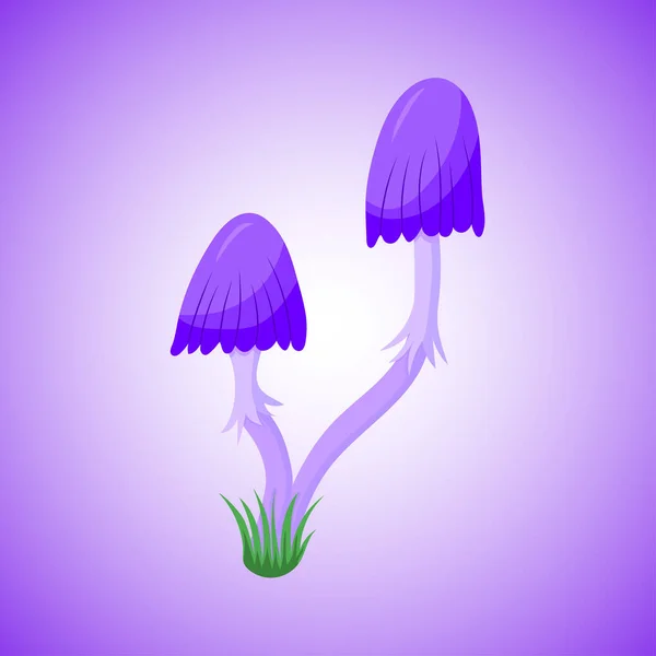 Illustrazione Vettoriale Funghi Viola — Vettoriale Stock