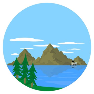 Dağlı ve ormanlı dağ manzarası