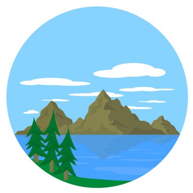 Dağlı ve ormanlı dağ manzarası