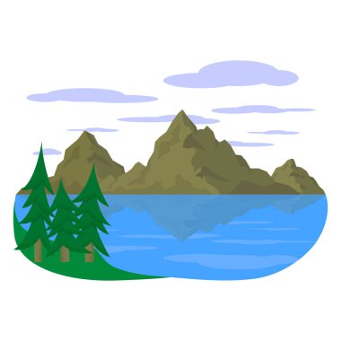 Dağlı ve ormanlı dağ manzarası