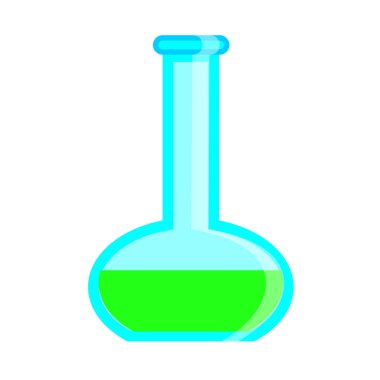 Test tüpü simgesi. Beyaz arkaplanda izole edilmiş web tasarımı için laboratuvar matara vektör simgelerinin basit çizimi