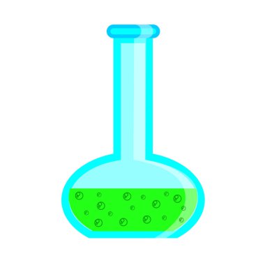 Test tüpü simgesi. beyaz arkaplanda izole edilmiş web tasarımı için laboratuvar matara vektör simgeleri karikatürü