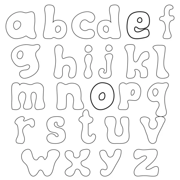Litery Alfabetu Cyfry Symbole Odizolowane Białym Tle Ilustracja Wektora — Wektor stockowy
