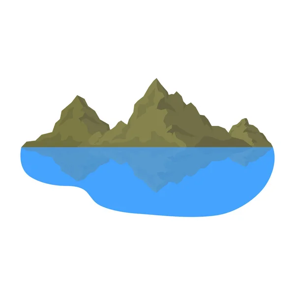 Fluss Ikone Flache Abbildung Des Mountain Vector Logo Designs — Stockvektor