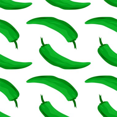 Yeşil biberli, pürüzsüz desen. vektör illüstrasyonu