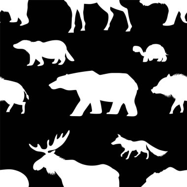 Hayvan siluetleriyle kusursuz desen