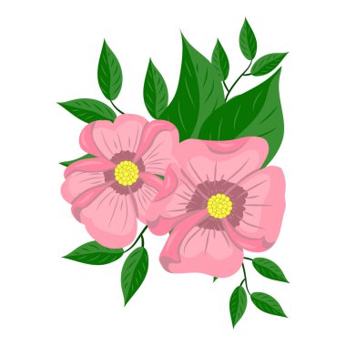 Bahçe vektör illüstrasyon tasarımında güzel çiçekler