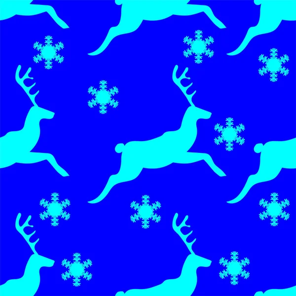 Fondo Navidad Con Ciervos Renos Cielo Azul — Vector de stock