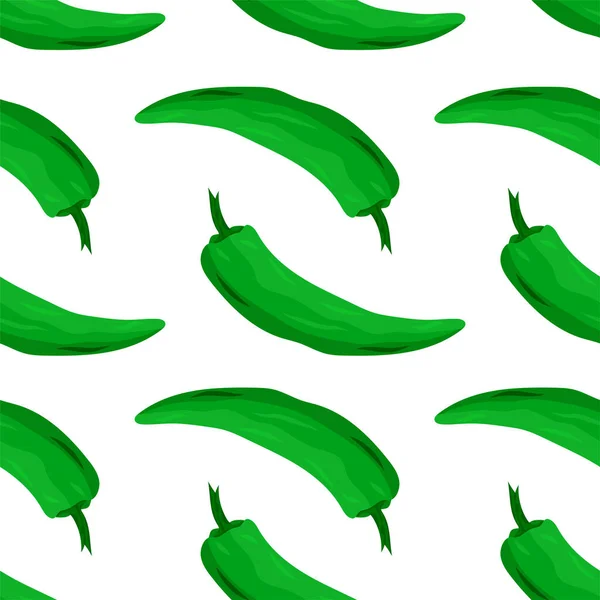 Modello Senza Cuciture Con Peperoncino Verde Illustrazione Vettoriale — Vettoriale Stock