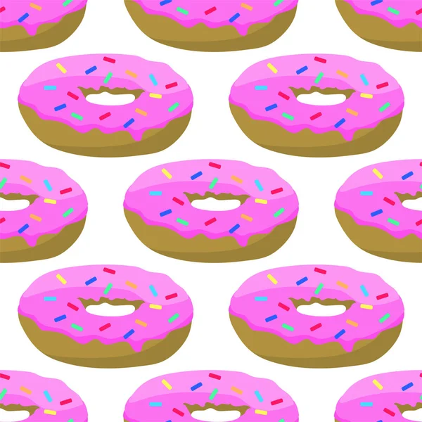 Naadloos Patroon Met Donuts Vectorillustratie — Stockvector