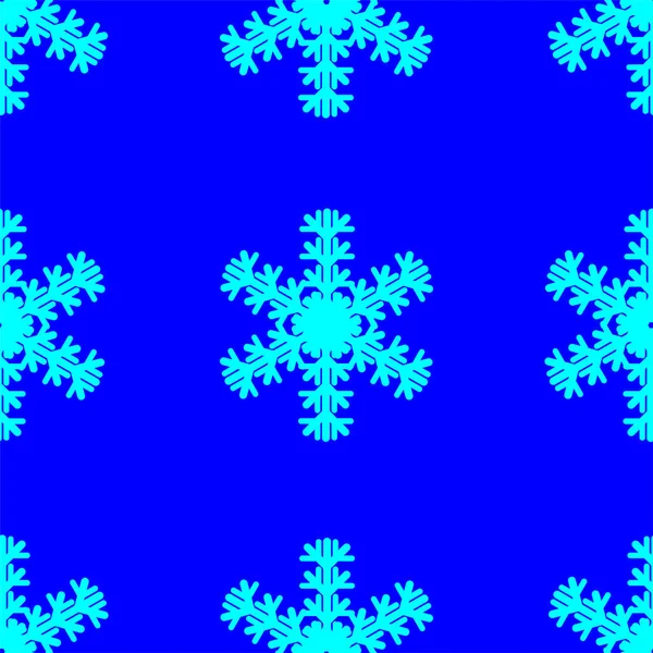 Seamless Pattern Blue White Snowflakes — Stock Vector