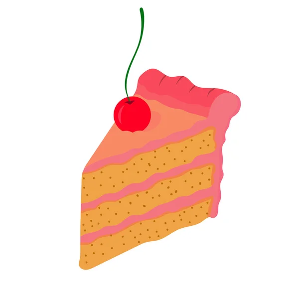 Delicioso Pastel Con Flor Cerezo Vector Ilustración Diseño — Archivo Imágenes Vectoriales