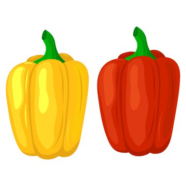 Beyaz arka planda iki dolmalık biber.