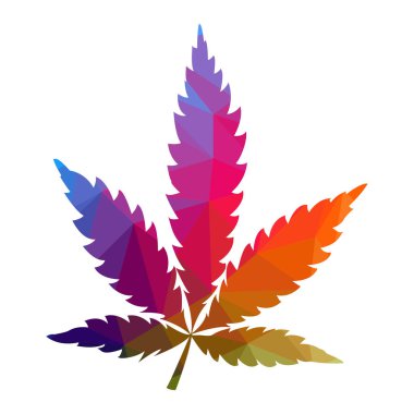 Beyaz arkaplanda düşük polimer kenevir çizimi 