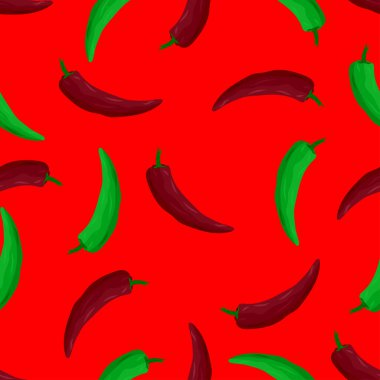 Kırmızı ve yeşil acı biber, pürüzsüz desen