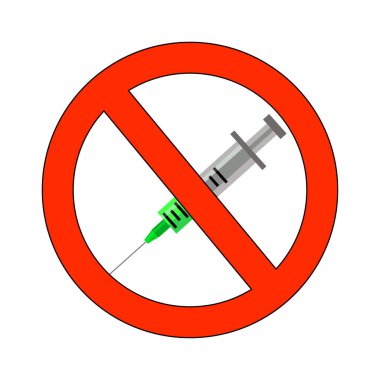 Beyaz arkaplanda şırınga çizimi yasaklanıyor