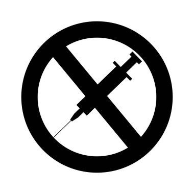 Beyaz arkaplanda şırınga çizimi yasaklanıyor