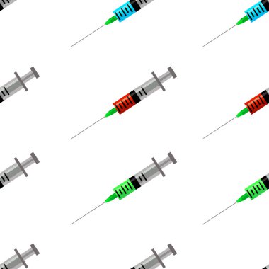 Şırınga, pürüzsüz desen, beyaz arkaplanda çizim