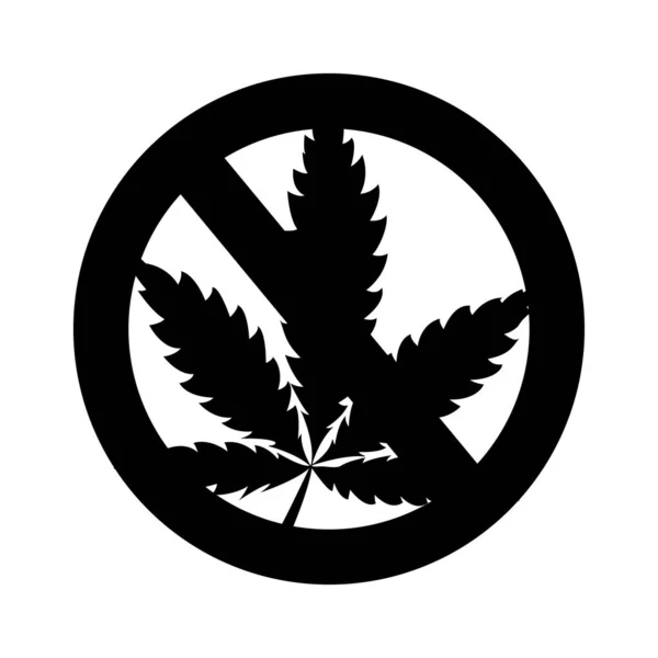 Cannabis Tilalom Jel Rajz Fehér Háttér — Stock Vector