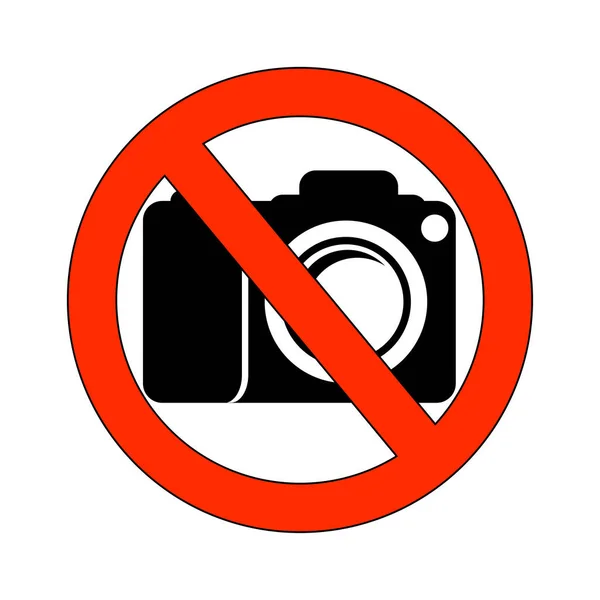 Beyaz Arkaplanda Kamera Işareti Çizimi Yasaklanıyor — Stok Vektör