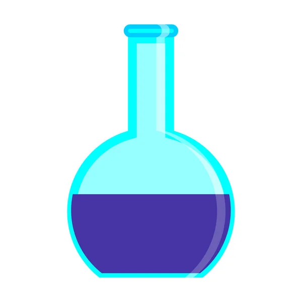 Laboratory Flask Drawing White Background — Stock Vector