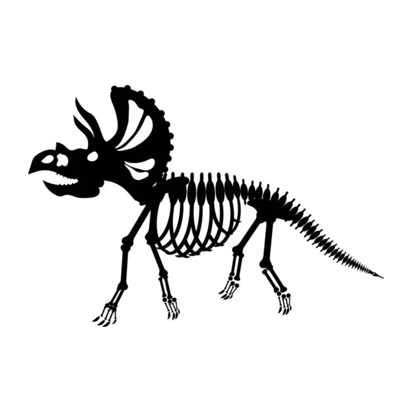 Triceratops Skeleton Drawing Vector Illustration — Stock Vector