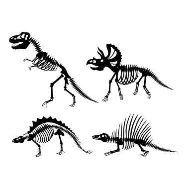 Siyah ve beyaz dinozorların deseni