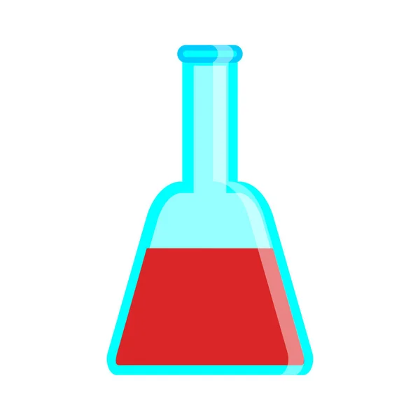 Reagenzglas Mit Flüssigkeit Isoliert Auf Weiß — Stockvektor