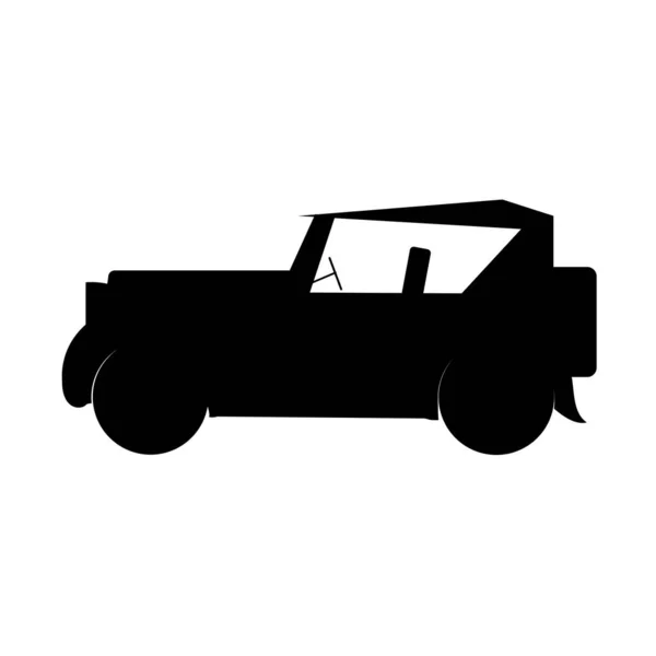 Иконка Ретро Автомобиля Изолирована Белом — стоковый вектор