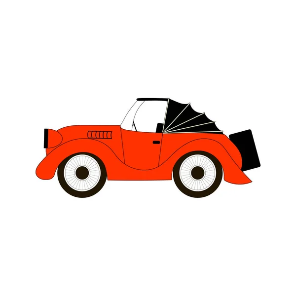 Червоний Ретро Автомобіль Ізольований Білому — стоковий вектор