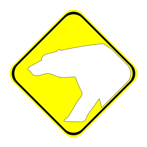 Icône Signalisation Routière Avec Ours Sur Fond Jaune — Image vectorielle