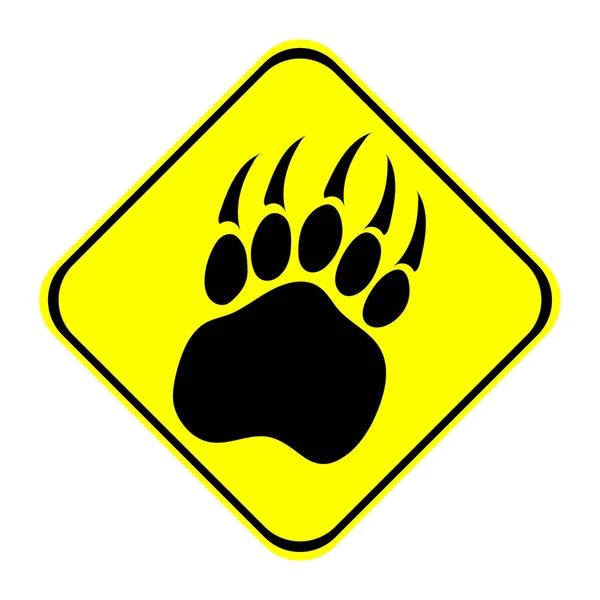 Bear Paw Sign Isolated White — Stock Vector