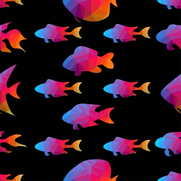 Абстрактный Фон Рыбы Состоящий Цветных Треугольников — стоковый вектор