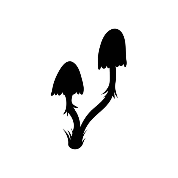 Black Mushrooms Isolated White — Stock Vector
